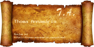 Thoma Annamária névjegykártya